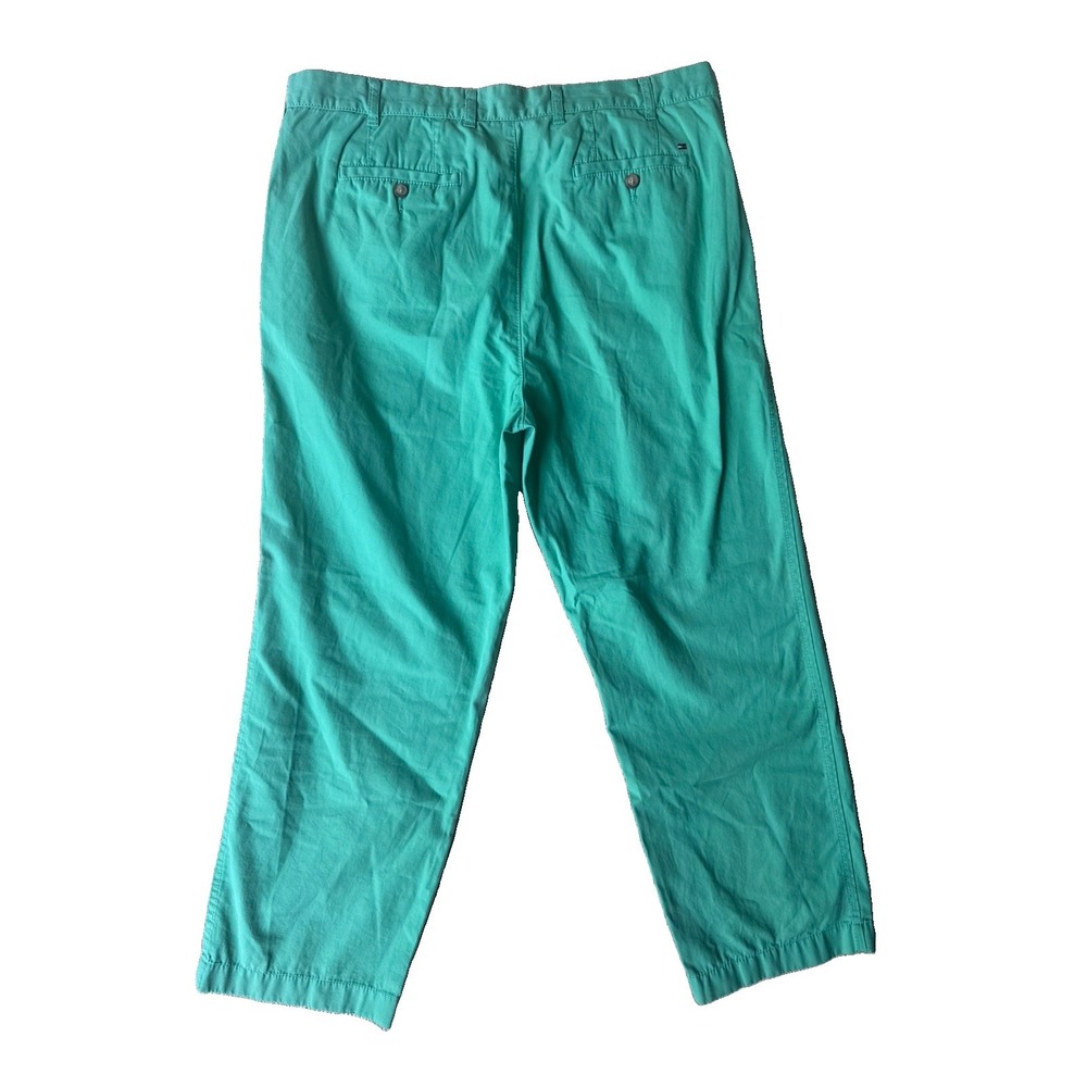 Tommy Hilfiger THFlex Mens Chinos Green Flat Front Pants 38x29 - Picture 2 of 9